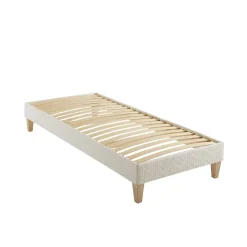 Ensemble matelas naturel ressorts et latex naturel, sommier, pieds, couette et oreiller Aube 600 - SOMEO