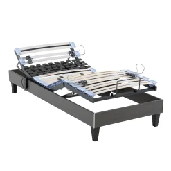 Ensemble matelas relaxation 100% latex, sommier TPR, pieds Crépuscule 500 - SOMEO