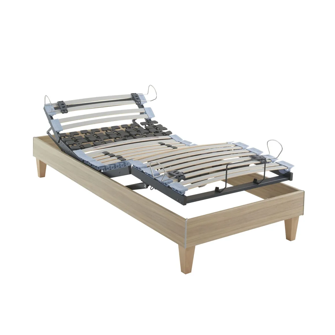 Ensemble matelas relaxation 100% latex, sommier TPR, pieds Crépuscule 600 - SOMEO