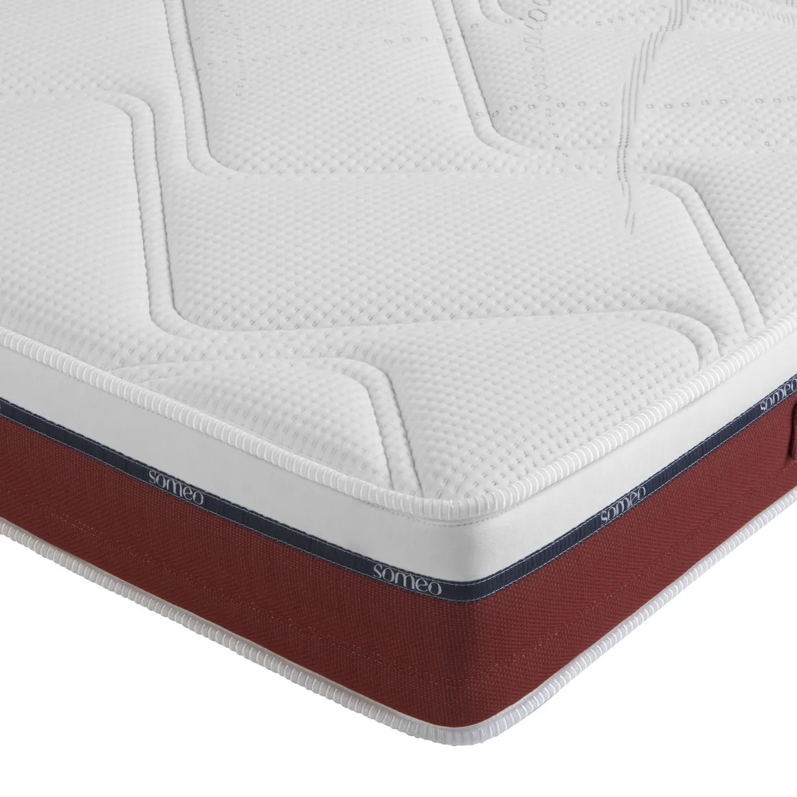 Ensemble matelas relaxation 100% latex, sommier TPR, pieds Crépuscule 600 - SOMEO