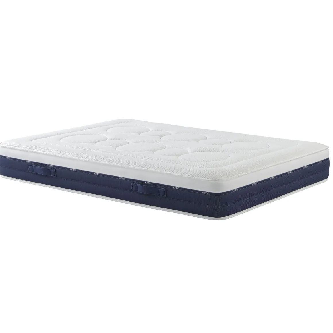 Ensemble matelas ressorts et mémoire de forme, sommier, pieds, couette et oreiller Rêve 600 - SOMEO