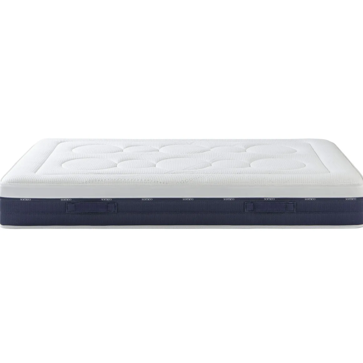 Ensemble matelas ressorts et mémoire de forme, sommier, pieds, couette et oreiller Rêve 600 - SOMEO