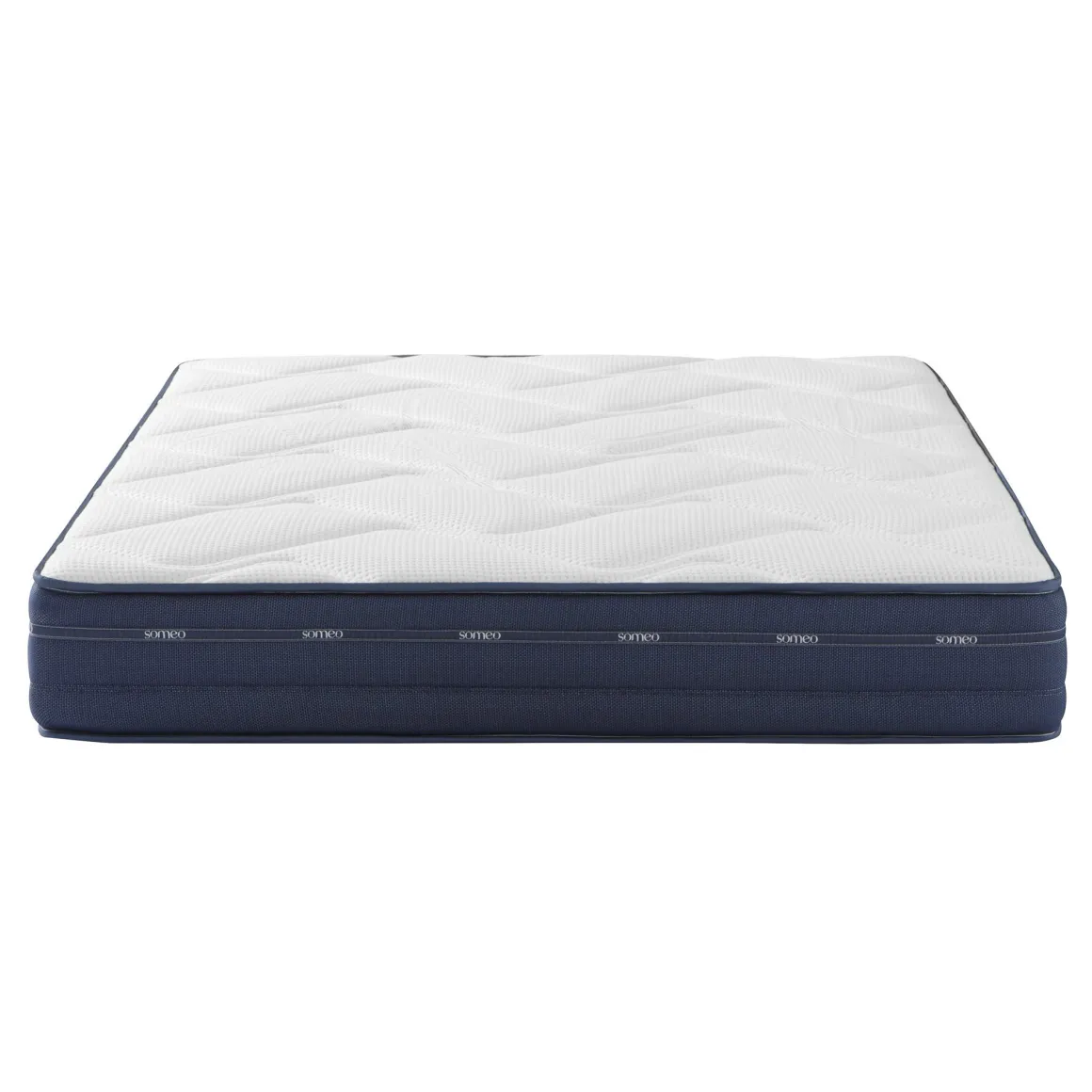Ensemble matelas ressorts et mémoire de forme, sommier, pieds, couette et oreiller Rêve 500 - SOMEO