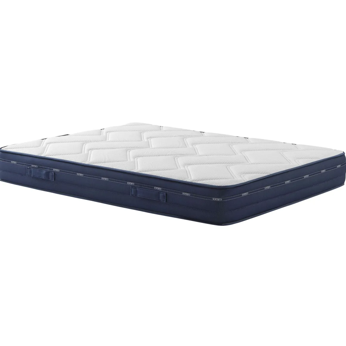 Ensemble matelas ressorts et mémoire de forme, sommier, pieds et tête de lit Rêve 500 - SOMEO