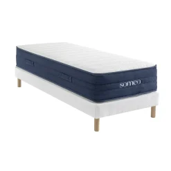 Ensemble matelas ressorts, latex et mémoire de forme, sommier Constellation et pieds Rêve 700 - SOMEO