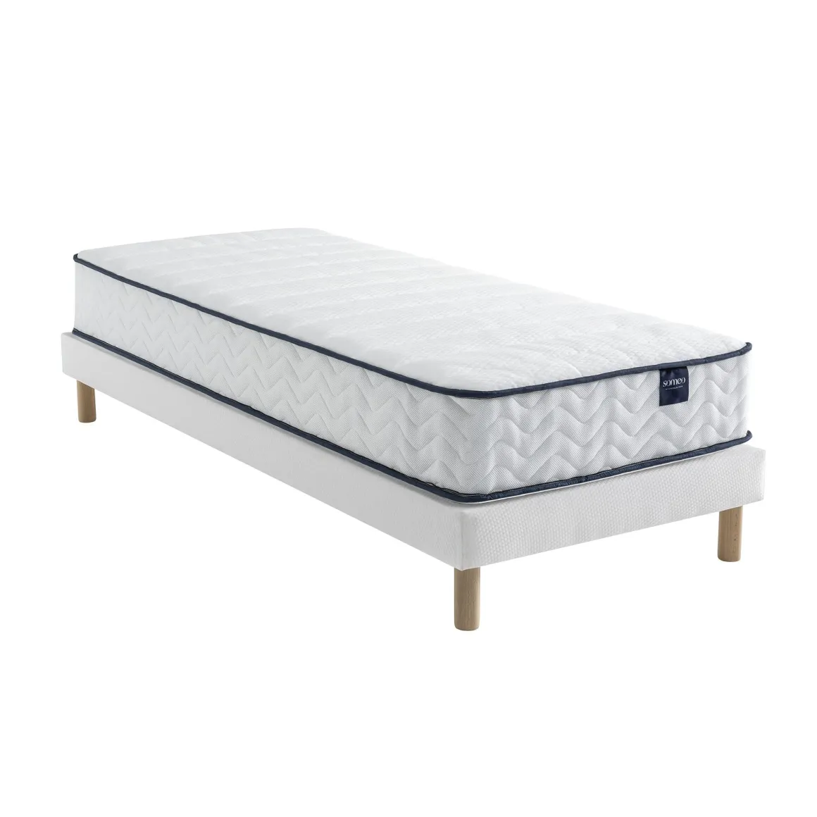 Ensemble matelas ressorts, sommier Lune et pieds Rêve 300 - SOMEO