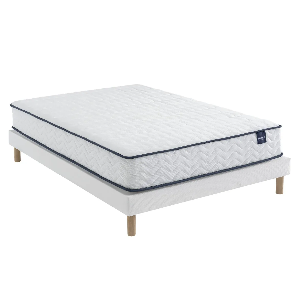 Ensemble matelas ressorts, sommier Lune et pieds Rêve 300 - SOMEO
