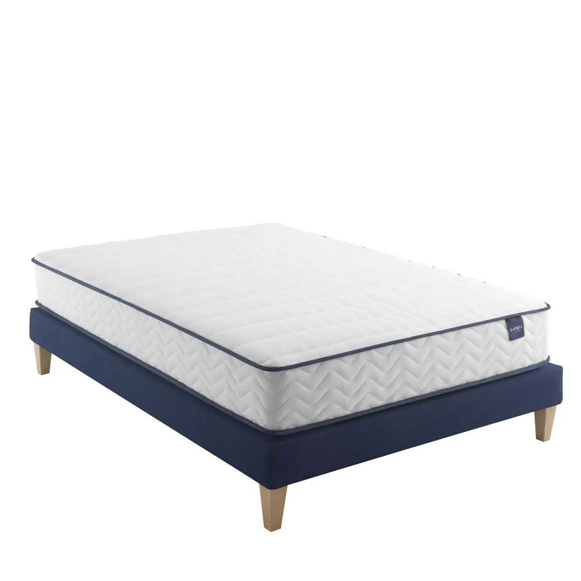 Ensemble matelas ressorts, sommier et pieds Rêve 300 - SOMEO