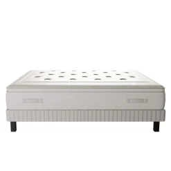 Ensemble matelas sommier pieds Simmons 651 ressorts ensachés + mousse mémoire de forme SW6