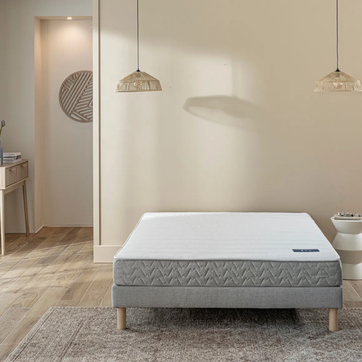 Ensemble sommier et matelas latex & mousse ferme Terre de Nuit Aisance 2.0