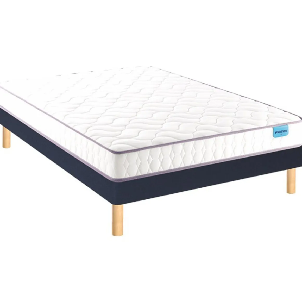 Ensemble sommier et matelas mousse HD et mémoire de forme très ferme Merinos Chill Bed