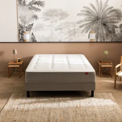 Ensemble sommier et matelas ressorts ensachés et mémoire de forme ferme Epeda Escapade