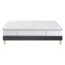 Ensemble sommier et matelas ressorts, mémoire de forme et latex ferme Merinos Full Bed