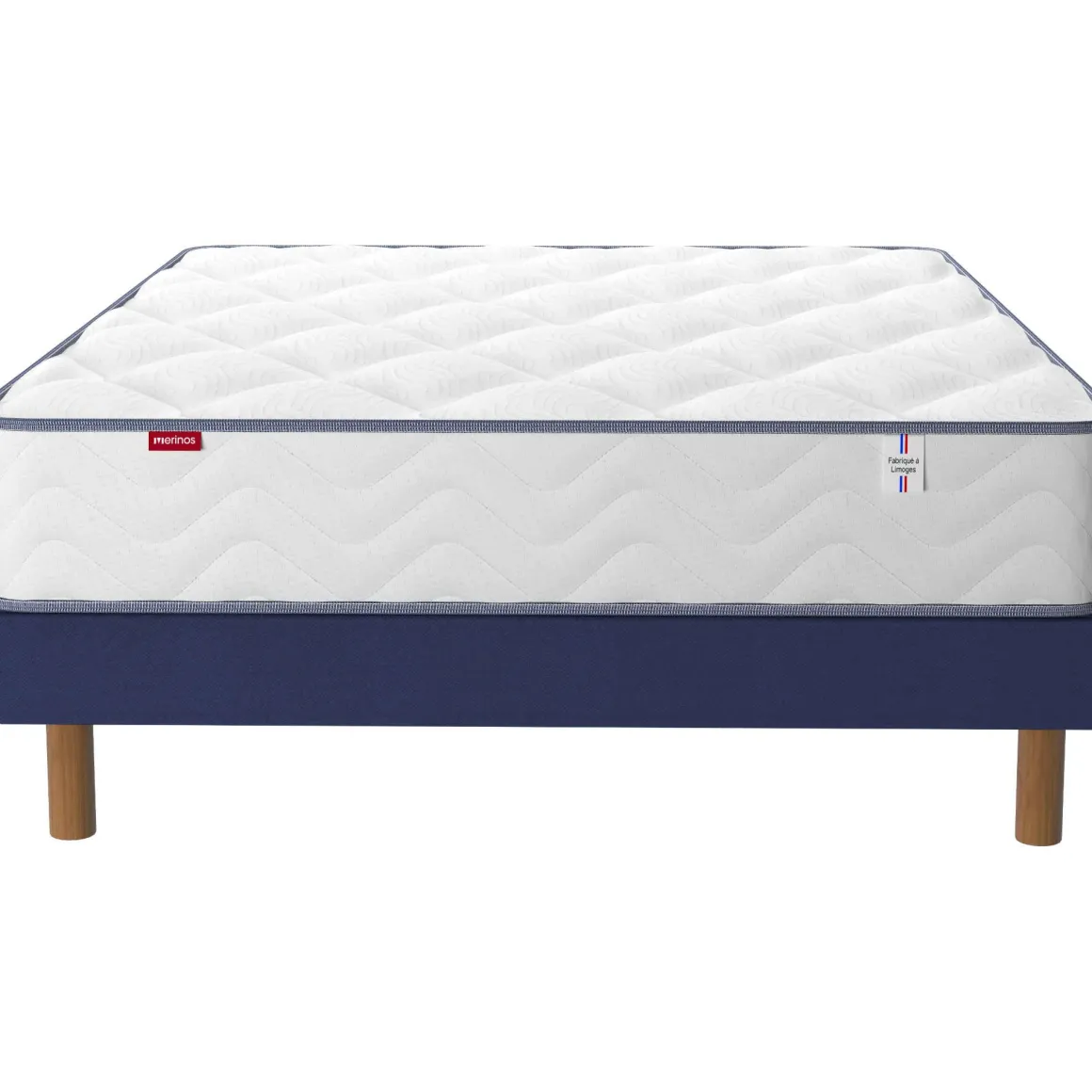 Ensemble sommier et matelas ressorts et mémoire de forme ferme Merinos Sweety
