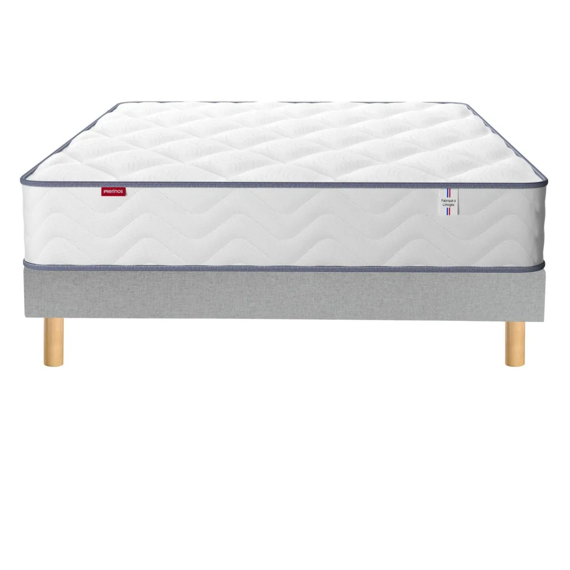 Ensemble sommier et matelas ressorts et mémoire de forme ferme Merinos Sweety