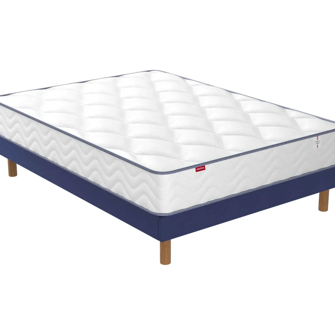 Ensemble sommier et matelas ressorts et mémoire de forme ferme Merinos Sweety
