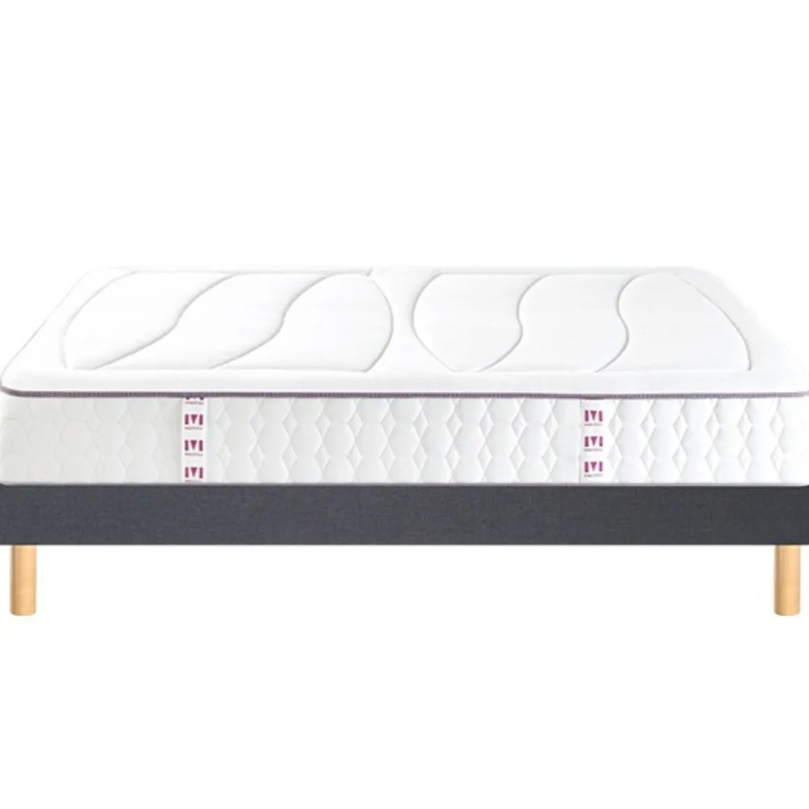 Ensemble sommier et matelas ressorts et mémoire de forme ferme Merinos Beauty Bed
