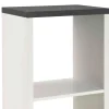 Etagère 2 cases en bois décor granit et laqué blanc - ET15016