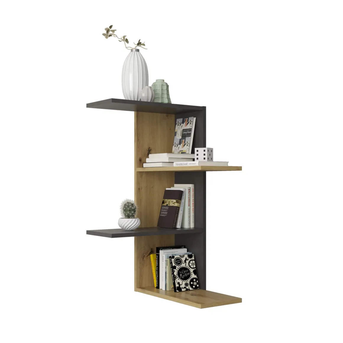 Etagère murale d'angle en bois - ET13038