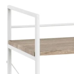 Etagère 3 plateaux en bois imitation chêne clair et blanc laqué - ET15007
