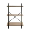 Etagère 3 plateaux en bois imitation chêne et noir laqué - ET15052