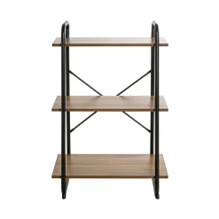 Etagère 3 plateaux en bois imitation chêne et noir laqué - ET15052