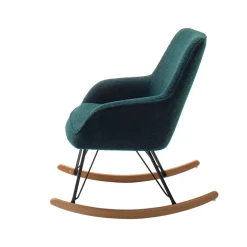 Fauteuil bouclette rocking chair avec pieds en hêtre - FA16024