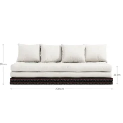 Futon canapé lit 3 places 2x70x200 CHICO