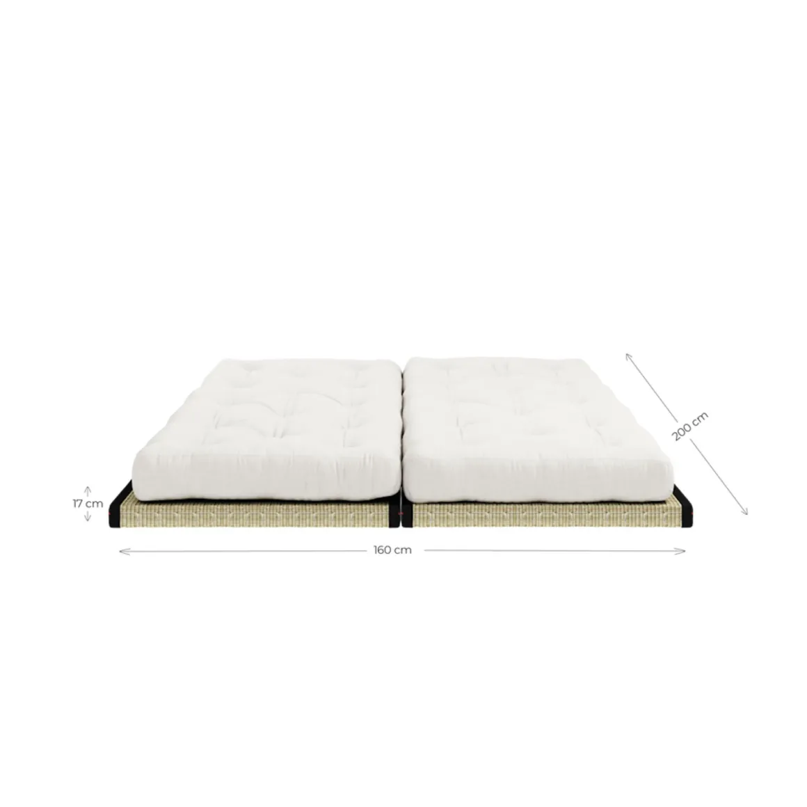 Futon canapé lit 3 places 2x70x200 CHICO