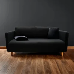 Housse de canapé noir extensible Douceur d'Intérieur Mila