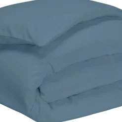 Housse de couette bleu minéral 100% coton biologique