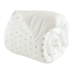 Housse de couette brodée plis religieuses blanc