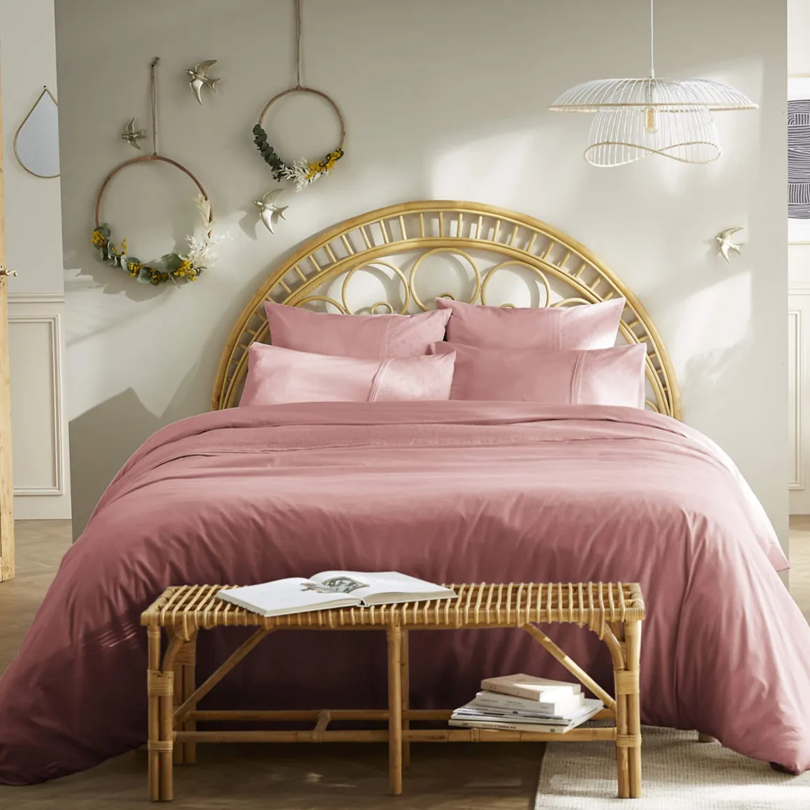 Housse de couette 100% coton broderie anglaise