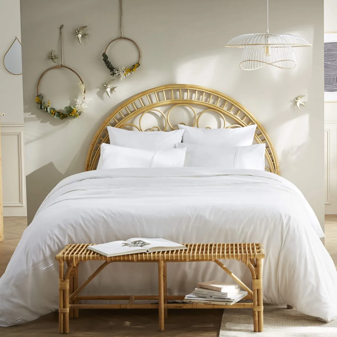 Housse de couette 100% coton broderie anglaise