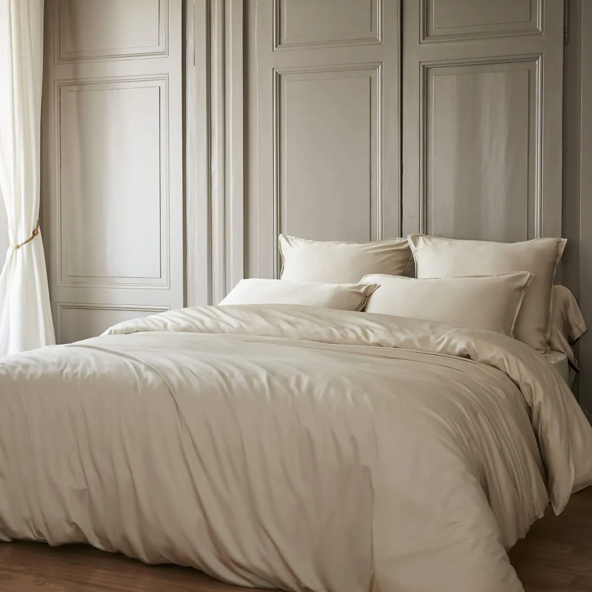 Housse de couette en bambou uni