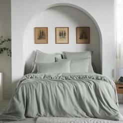 Housse de couette lyocell uni Terre de Nuit Lysandre