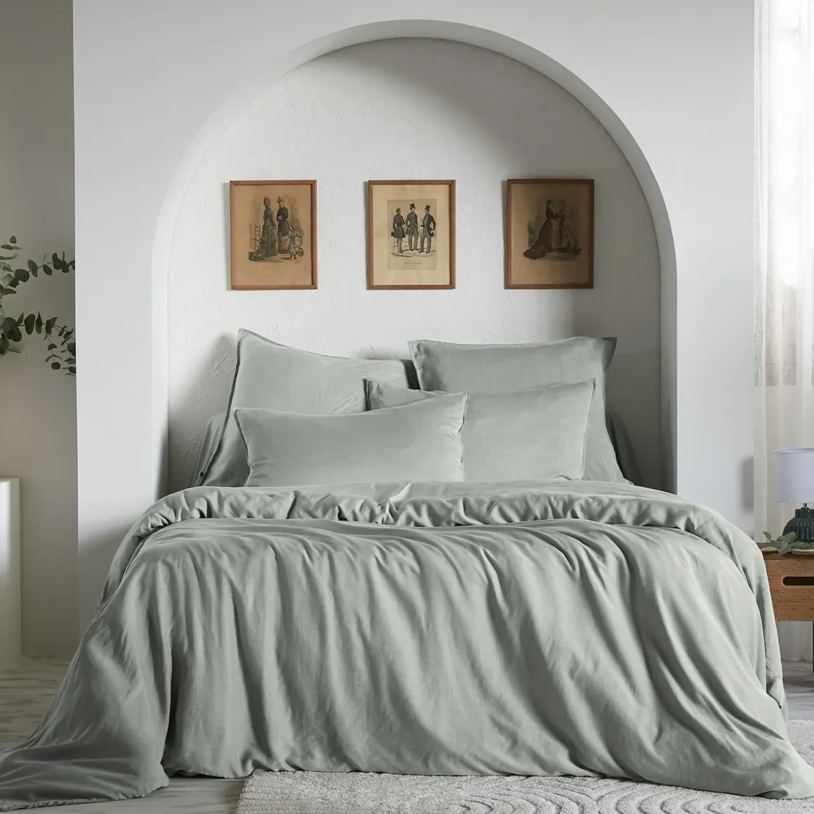 Housse de couette lyocell uni Terre de Nuit Lysandre