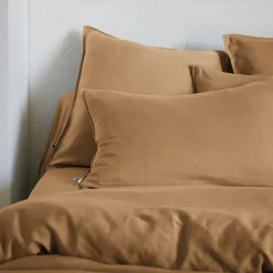 Housse de couette lyocell uni Terre de Nuit Lysandre