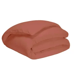 Housse de couette terracotta 100% coton