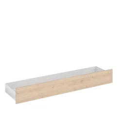 Lit adulte avec tête de lit et tiroirs bois naturel CLEM