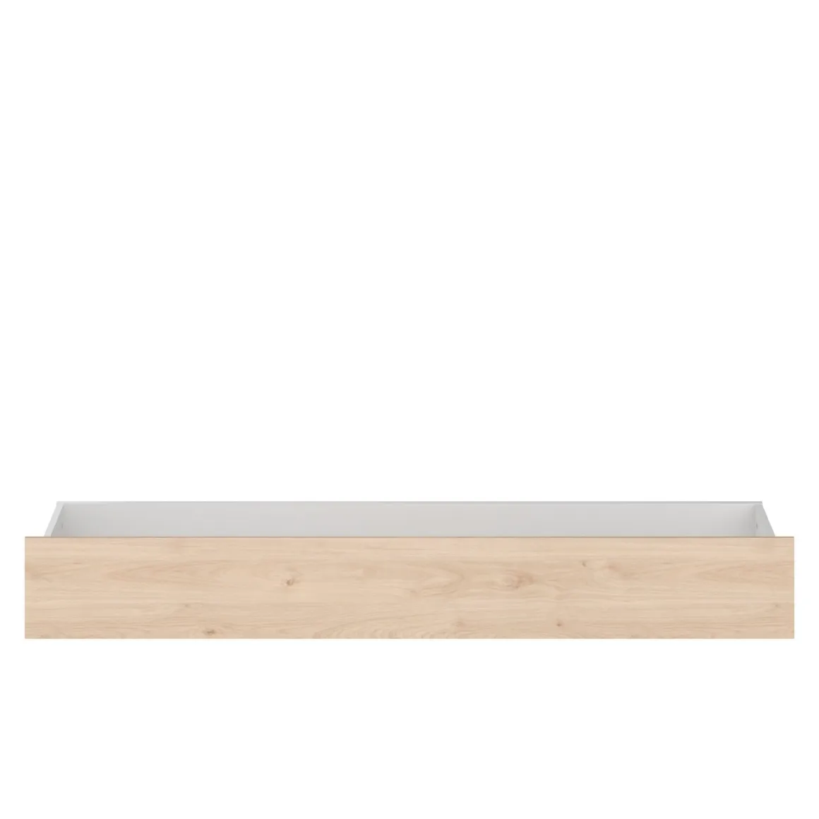 Lit adulte avec tête de lit et tiroirs bois naturel CLEM