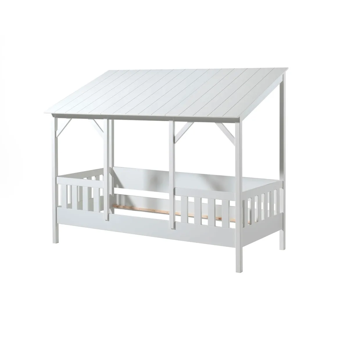 Lit cabane enfant avec toit en bois 90x200
