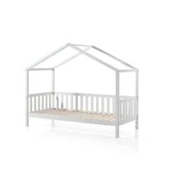 Lit cabane enfant à barreaux en bois massif 90x200 - LT2021