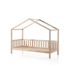 Lit cabane enfant à barreaux en bois massif 90x200 - LT2021