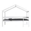Lit cabane enfant bois blanc laqué 90x190 - LT14054