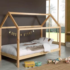 Lit cabane enfant en bois massif 90x200 - LT2020