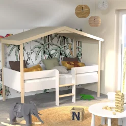 Lit cabane enfant en hêtre massif 90x190 - LT14051
