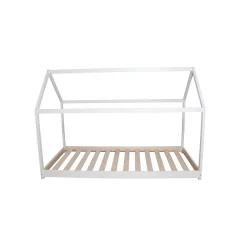 Lit cabane enfant inspiration Montessori en bois blanc - LT14004