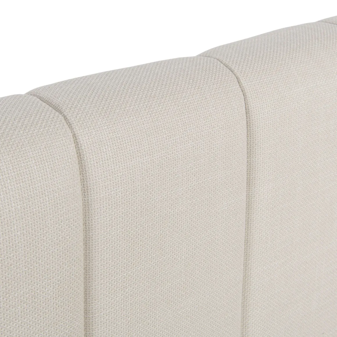 Lit coffre en tissu avec tête de lit beige