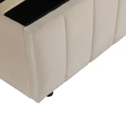 Lit coffre en velours avec tête de lit rembourrée